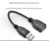 USB 2.0 Erkek - Dişi Dik Açılı Uzatma Kablosu - 100cm, USB Dişi Çift - USB Erkek Sol Bükümlü thumbnail 4