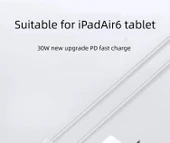iPad Air 6 Uyumlu 30W USB-C Hızlı Şarj Aleti - 1.5M Kablo - 5
