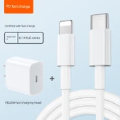20W PD Hızlı Şarj Aleti Seti - 2.0m Kablo (Type-C - Lightning) - Model 2 - 1
