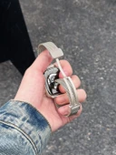 Apple Watch Paslanmaz Çelik Milanese Kordon - 41mm - iwatch7/8/9 - Gümüş thumbnail 4