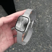 Apple Watch Paslanmaz Çelik Milanese Kordon - 44mm - iwatch4/5/6/se - Gümüş thumbnail 1