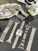 Elmas Kelebekli Apple Watch Kordonu - 46mm - Parlak Gümüş (Son 10 Nesil) - 8