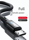 1.5m Kırmızı Otomatik Kapanan 4A Hızlı Şarj Micro USB Data Kablosu - 2