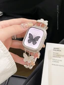 Elmas Kelebekli Apple Watch Kordonu - 46mm - Parlak Gümüş (Son 10 Nesil) - 6