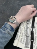 Apple Watch Paslanmaz Çelik Milanese Kordon - 44mm - iwatch4/5/6/se - Gümüş thumbnail 2