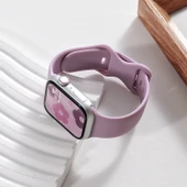 Apple Watch 42/44/45/49mm Uyumlu Mor Kelebek Tokalı Silikon Kordon - 1