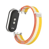 Xiaomi Mi Band 8/8nfc Şakayık Metal Arayüz Naylon Örgü Kordon - 9
