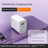 45W Çift Port PD Hızlı Şarj Aleti - Kablo Dahil Değildir - 1