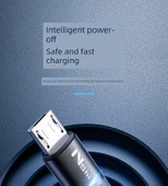 1m Siyah Otomatik Kapanan 4A Hızlı Şarj Micro USB Data Kablosu - 7