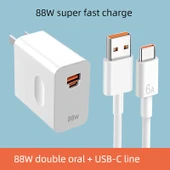 88W Çift Port Hızlı Şarj Aleti - 1.5 Metre USB Kablolu - 1