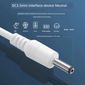 Elektrikli Diş Fırçası Şarj Kablosu ve Adaptörü - USB - 3.5mm Yuvarlak Giriş - 1 Metre - Beyaz thumbnail 4