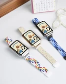 Oppo Bracelet 2 Uyumlu Lacivert Elastik Örgü Manyetik Tokalı Kordon [Metalik Siyah Çerçeve] - 7
