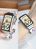 Oppo Bracelet 2 Uyumlu Lacivert Elastik Örgü Manyetik Tokalı Kordon [Metalik Siyah Çerçeve] - 4