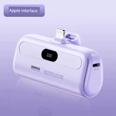 5000mAh Taşınabilir Şarj Aleti - Lavanta Moru - Apple Girişli - 1