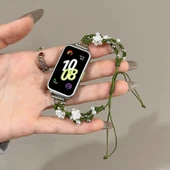 Glory Bileklik 9 Rose Gold Konnektörlü NFC Lotus İnci Yeşil Örgü Kordon - 1