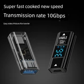 Type-C Dişi - Type-C Erkek Adaptör - Şeffaf Dijital Ekran PD140W Düz Başlıklı 40Gbps 8K 60Hz - 3