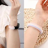 Honor Band 4/5 Uyumlu Siyah Naylon Örgü Velcro Kordon thumbnail 5