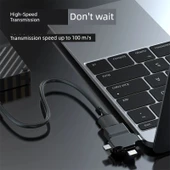 Üçü Bir Arada OTG Adaptörü - Siyah Metal Kasa thumbnail 3