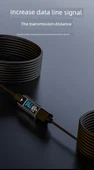 Type-C Dişi - Type-C Erkek Adaptör - Şeffaf Dijital Ekran PD140W Düz Başlıklı 40Gbps 8K 60Hz - 11