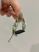 Glory Bileklik 9 Rose Gold Konnektörlü NFC Lotus İnci Yeşil Örgü Kordon - 4