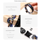 Honor Band 4/5 Uyumlu Siyah Naylon Örgü Velcro Kordon thumbnail 6