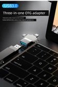 Üçü Bir Arada OTG Adaptörü - Siyah Metal Kasa thumbnail 10
