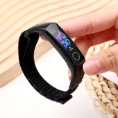 Honor Band 4/5 Uyumlu Siyah Naylon Örgü Velcro Kordon thumbnail 1