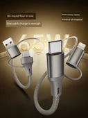 Dört-in-Bir Hızlı Şarj Data Kablosu - 1.5m - Rose Gold thumbnail 2