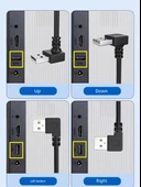 90 Derece Dirsek USB 2.0 Uzatma Kablosu - 0.5m - Yukarı Açılı - 6