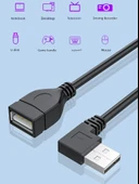 90 Derece Dirsek USB 2.0 Uzatma Kablosu - 0.5m - Yukarı Açılı - 4