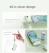Mini Kapsül Powerbank 5000mAh 22.5W Hızlı Şarj - Kayısı Rengi Type-C Katlanabilir (Gelişmiş Versiyon) - 5