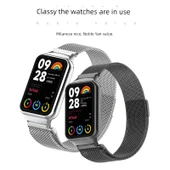 Xiaomi Mi Band 8 Pro Milanese Kordon - Gül Kurusu (Model 1) (Film Hediyeli) - 3