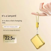 10000mAh Alüminyum Alaşımlı Şarj Aleti - Altın - Apple Adaptörlü - 10
