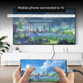 Type-C - HDMI Dönüştürücü Kablo - Alaşım PVC 4K60Hz - 0.19m - 3