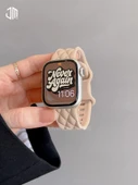 Apple Watch 49mm (Ultra 1/2. Nesil) Elmas Desenli Silikon Kordon - Kumlu Bej - 6