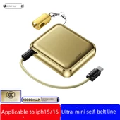 10000mAh Alüminyum Alaşımlı Şarj Aleti - Altın - Apple Adaptörlü - 6