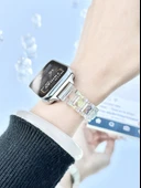 Xiaomi Bracelet 8pro Reçine Kordon - Rose Gold Konnektörlü, Renkli Şeffaf Lazer - 11