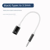 Type-C - 3.5mm Kulaklık Adaptörü - Siyah thumbnail 1