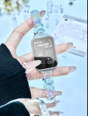 Xiaomi Bracelet 8pro Reçine Kordon - Rose Gold Konnektörlü, Renkli Şeffaf Lazer - 10