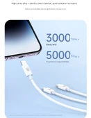 100W 3'ü 1 Arada Hızlı Şarj Kablosu 0.6m Obsidyen Siyahı + Hızlı Şarj Başlığı (Çift Portlu Şarj Seti) - 11