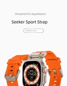 Apple Watch 44mm S4/5/6/SE Explorer Titanyum-Turuncu Silikon Kordon - 8