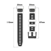 20mm Siyah Kırmızı Silikon Saat Kordonu - Hızlı Çıkarma - 7