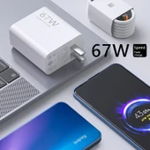 Xiaomi Mix Fold 4/3/2 için 67W Hızlı Şarj Aleti - 1.5m + 2m Kablo - 5