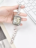 Apple Watch Paslanmaz Çelik Metal Kordon - Yıldız Işığı - 41mm (iwatch 7/8/9) - 6
