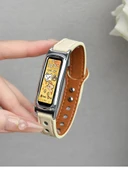 Huawei Glory 4/5 Deri Akıllı Saat Kordonu - Siyah Metalik Siyah Çerçeve thumbnail 8