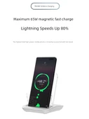 Huawei Mate60 Pro Şeffaf Kablosuz Şarj Aleti - 65W Süper Hızlı Şarj - Manyetik Başlık - A9299 - 3