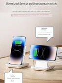 Huawei Mate60 Pro Şeffaf Kablosuz Şarj Aleti - 65W Süper Hızlı Şarj - Manyetik Başlık - A9299 - 2
