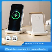 Huawei Mate60 Pro Şeffaf Kablosuz Şarj Aleti - 65W Süper Hızlı Şarj - Manyetik Başlık - A9299 - 1