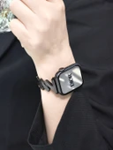 Apple Watch Paslanmaz Çelik Metal Kordon - Yıldız Işığı - 41mm (iwatch 7/8/9) - 5