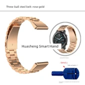 Garmin Fenix 7/6/5 22mm Üç Bilyalı Çelik Kordon - Rose Gold thumbnail 1